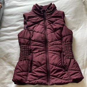 Weatherproof maroon puffer vest